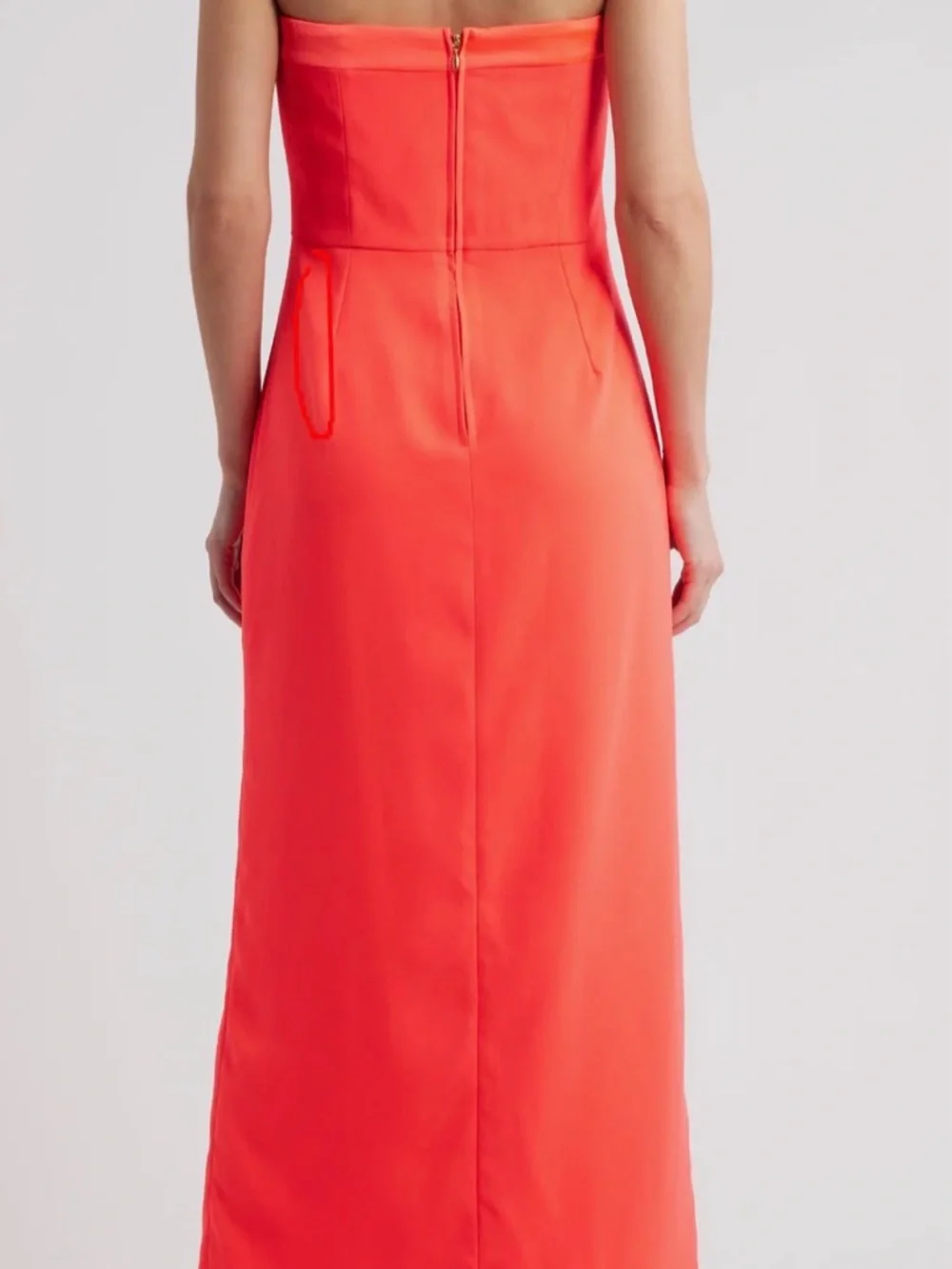 Lilly Pulitzer Strapless Coral-Red Floral Applique Gown - Picture 4 of 5